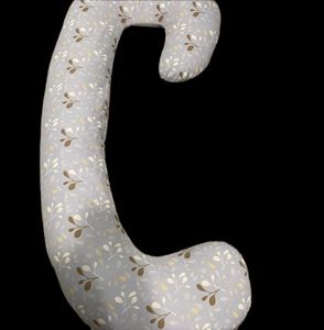 Leachco C-Shape Full Body Pregnancy Maternity Pillow Support Stomach blue floral
